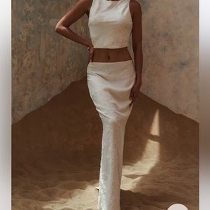 Meshki Mona burnout velvet maxi skirt and top